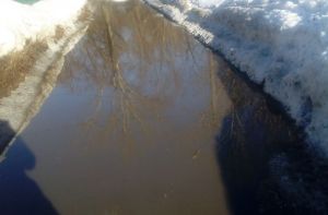 «Машины по радиатор в воде». Кузнечане пожаловались на затопленную дорогу