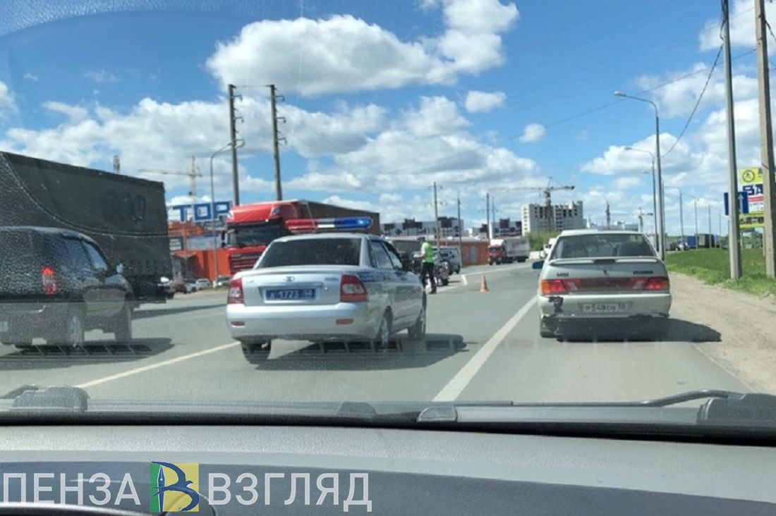 На трассе М-5 в Пензе произошло ДТП с мотоциклистом