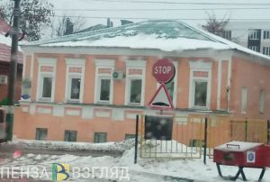 С пензенской крыши на пешехода сошла «лавина»