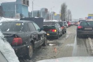 На въезде в Пензу образовалась большая пробка