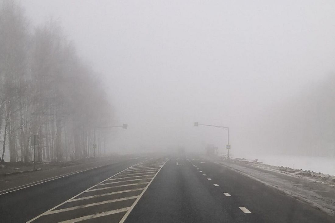 На дорогу из Пензы в Саранск опустился густой туман