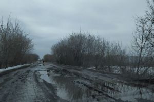 Дорога в Пензенской области превратилась в грязное месиво