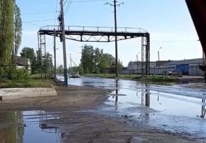 В Пензе залило водой улицу Рябова