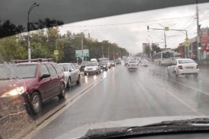 В Пензе водители попали в огромную пробку