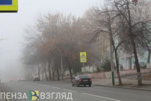 Густой туман поглотил Пензу