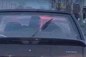 В Пензе девушка дралась в машине и пыталась выскочить из нее на ходу. Видео