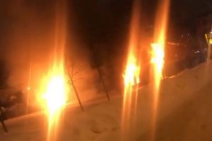 Появилось видео с горящим домом на улице Ставского в Пензе