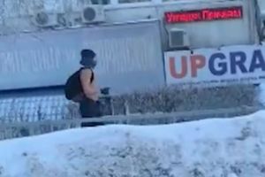 По Пензе при 21-градусном морозе бежал легко одетый «спортсмен». Видео