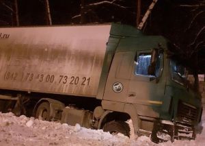 В Пензенской области фура съехала в кювет