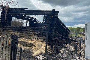 Опубликованы фотографии с места пожара в Кузнецком районе, где сгорели два дома