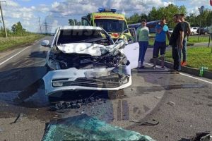 В Пензе иномарку «смяло» в результате столкновения с грузовиком