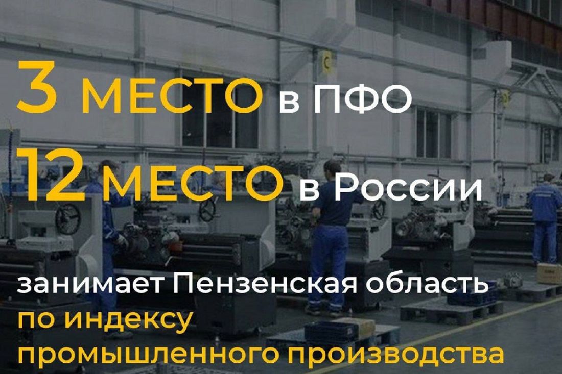 Пензенская область на 12 месте в стране по индексу промышленного производства