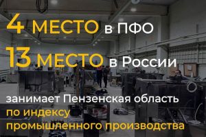Пензенская область на 13 месте в России по индексу промышленного производства