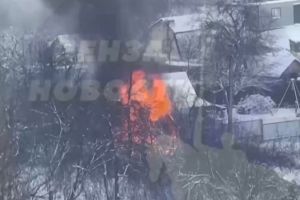 На Ульяновской улице в Пензе сгорел садовый дом