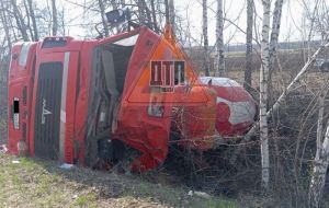 В Пензенской области перевернулся автобетоносмеситель