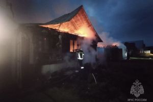 Появилось фото с места ночного пожара в Городищенском районе