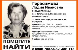 Ушла в лес и не вернулась: пропала 94-летняя жительница Пензенского района