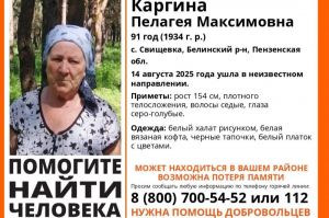 В Белинском районе ищут пенсионерку с возможной потерей памяти