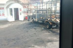В Нижнем Ломове сгорел грузовик с арбузами