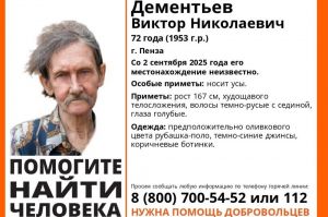 В Пензе ищут пропавшего 72-летнего пенсионера