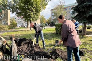 Депутаты Гордумы приняли участие в высадке деревьев на улице Калинина в Пензе