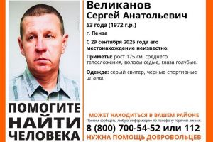 Поисковики ищут 53-летнего жителя Пензы