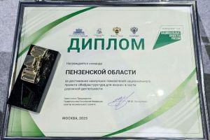 Пензенская  область получила награду за ремонт и строительство дорог