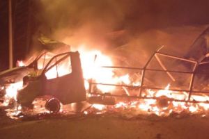 Опубликованы кадры смертельного ДТП с возгоранием машин в Городищенском районе