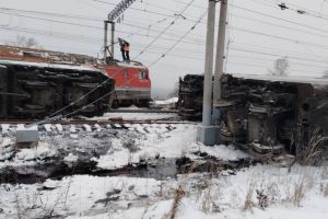 Появилось фото с места схода вагонов поезда в Пензенской области