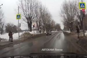 В Пензе водитель-автохам пронесся на «красный», игнорируя детей-пешеходов